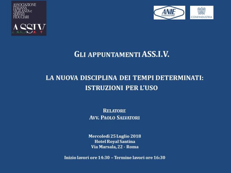 SAVE THE DATE – Seminario ASSIV
