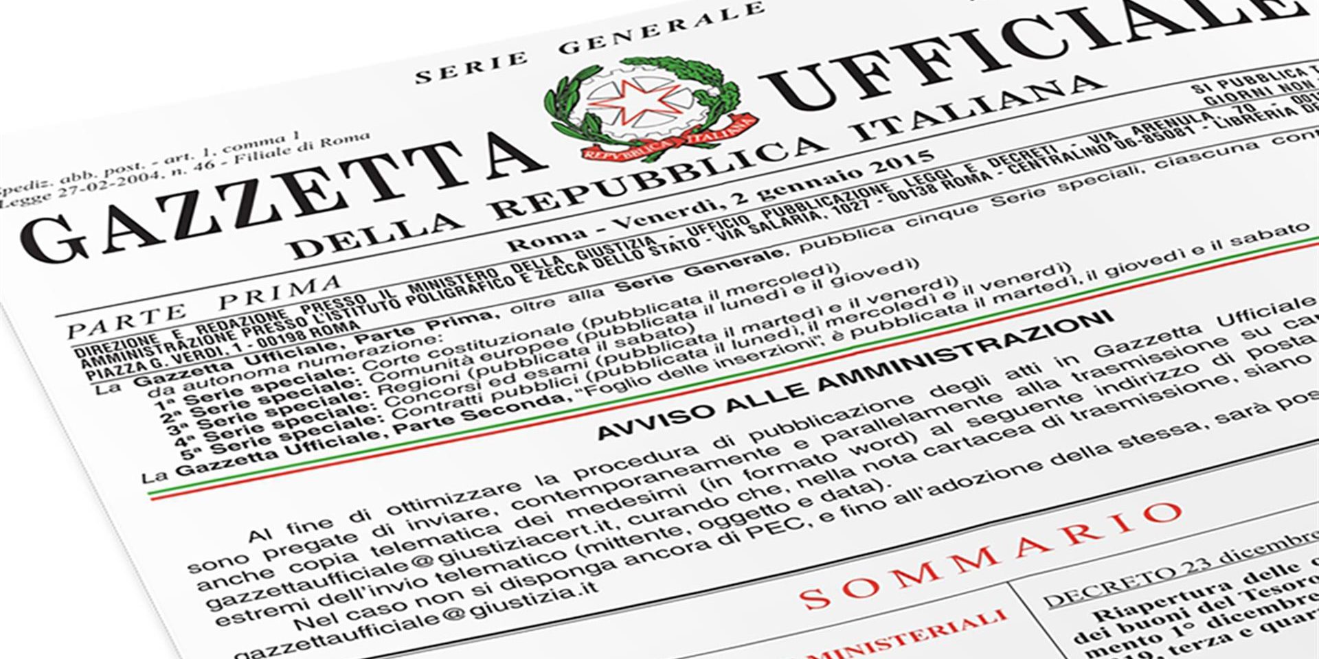 Decreto ristori bis in Gazzetta Ufficiale Assiv