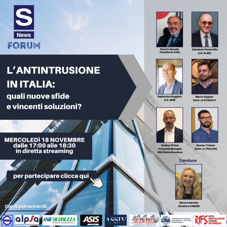 Webinar “Antintrusione in Italia, quali sfide e vincenti soluzioni?” – 18 Novembre 2020