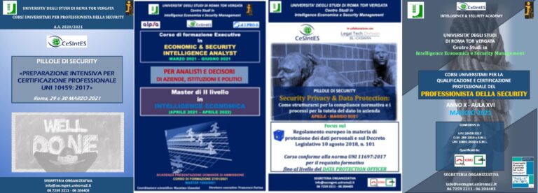 INTELLIGENCE E SECURITY: prossimi appuntamenti CeSIntES – Università degli studi di Roma Tor Vergata