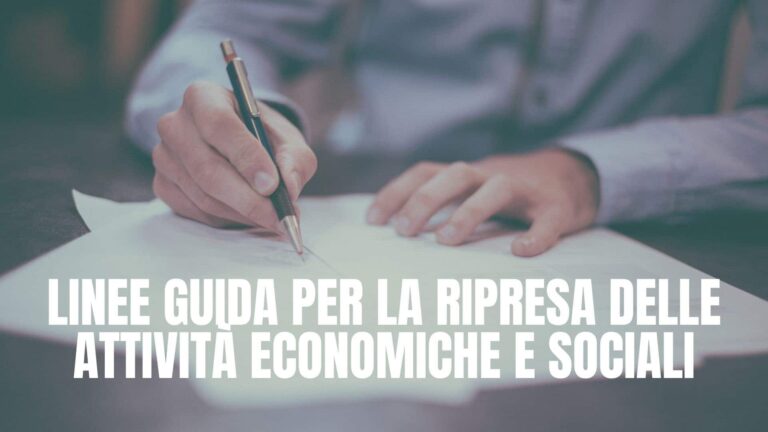 COVID-19: aggiornate e adottate le linee guide per le attività