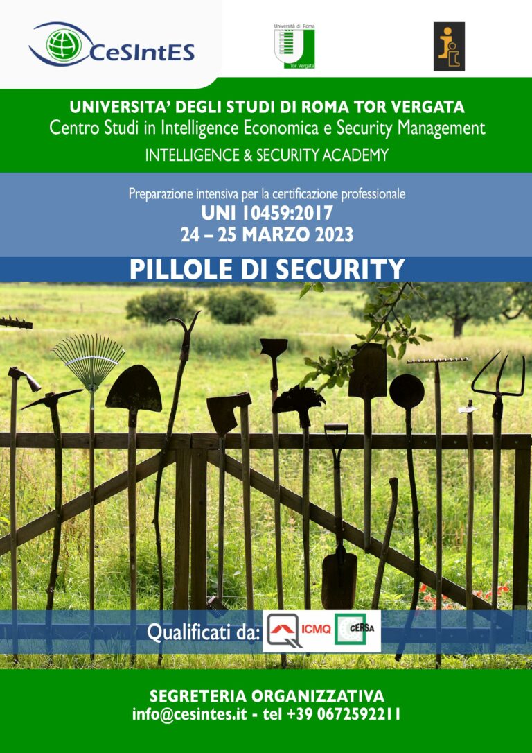 CeSIntEs: Preparazione intensiva per la certificazione professionale UNI 10459:2017 (24-25 marzo 2023)