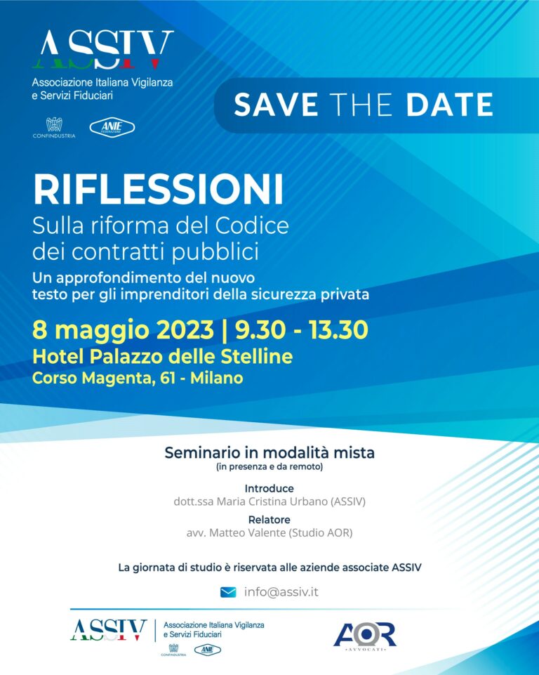 Riflessioni sulla riforma del Codice dei contratti pubblici. Seminario ASSIV. Milano, 8 maggio 2023