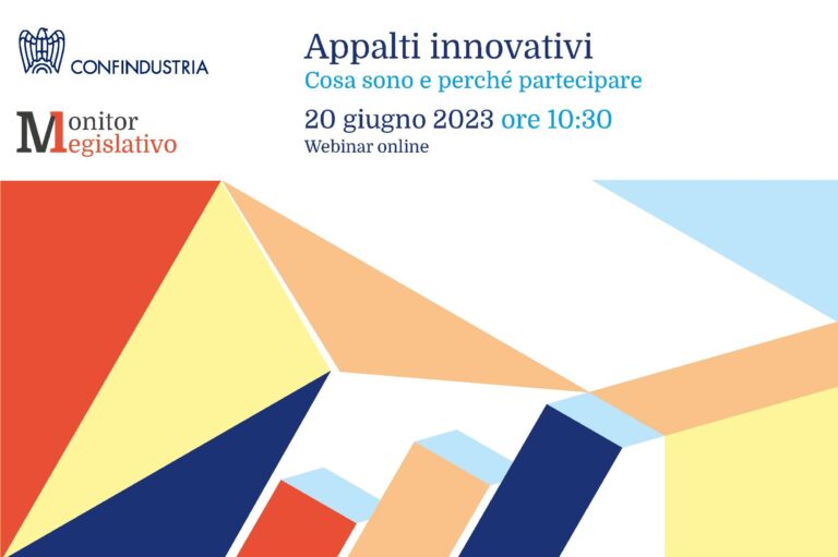 Anie-Confindustria: webinar “Appalti innovativi. Cosa sono e perchè partecipare” – 20 Giugno 2023