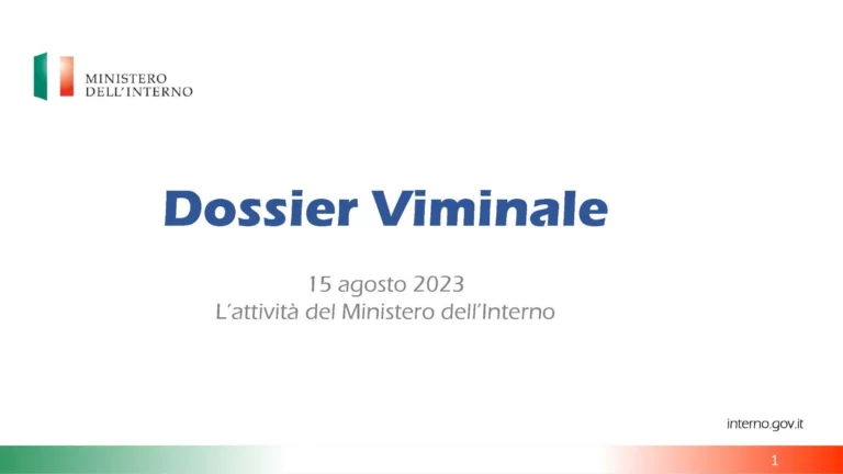 Dossier del Viminale di Ferragosto 2023  sulla sicurezza in Italia