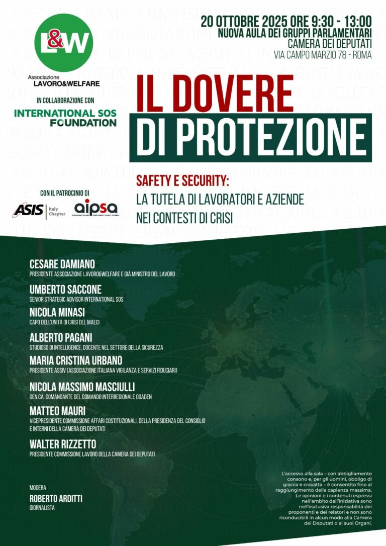 ASSIV al convegno “Il Dovere di Protezione. Safety e Security: la tutela di lavoratori e aziende nei contesti di crisi”