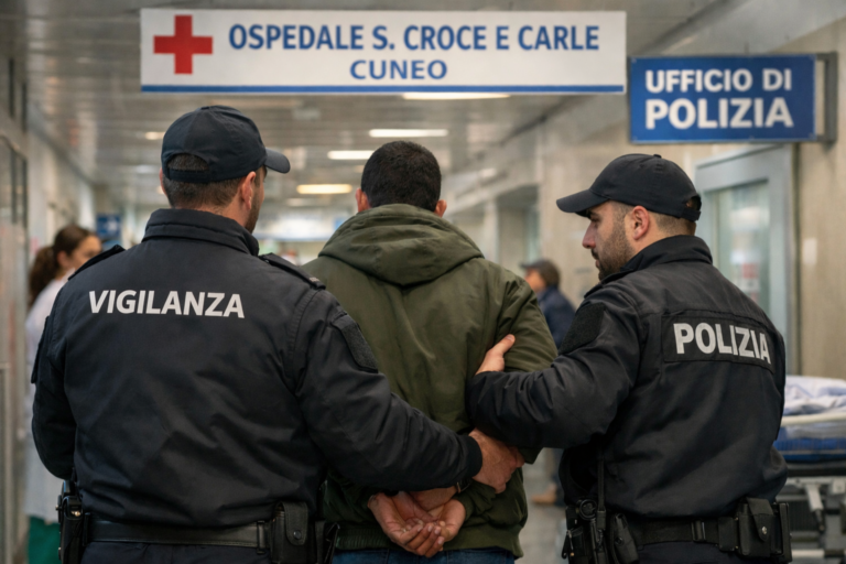 Cuneo, si aggira nei reparti dell’ospedale: interviene la vigilanza privata
