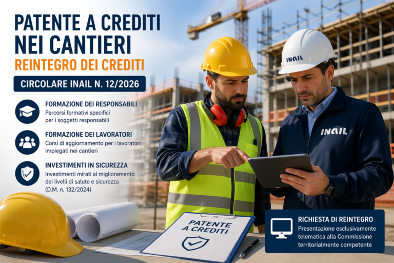 INAIL: Patente a crediti, le istruzioni per il recupero del punteggio