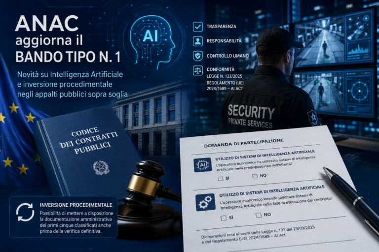 ANAC aggiorna il Bando Tipo n. 1: obbligo di dichiarare l’uso dell’Intelligenza Artificiale negli appalti pubblici