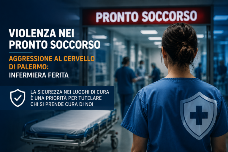 Violenza nei pronto soccorso: a Palermo infermiera aggredita al Cervello, cresce l’allarme sicurezza