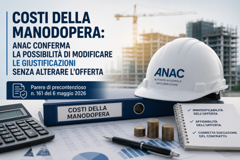 Anac: Manodopera, ritocchi legittimi purché non si alteri l’offerta iniziale