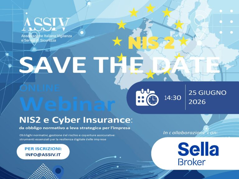 NIS2 e Cyber Insurance: appuntamento il 25 giugno 2026 con ASSIV e Sella Broker