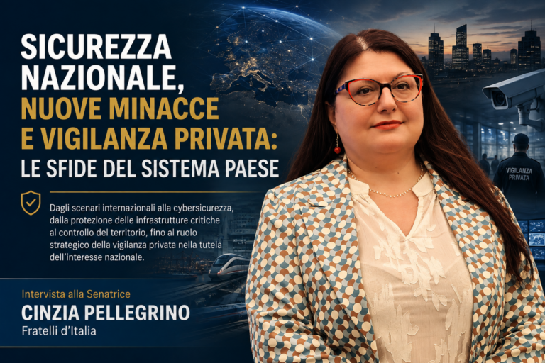 Pellegrino (Fratelli d’Italia): «Sicurezza nazionale e vigilanza privata, insieme per affrontare le nuove minacce»