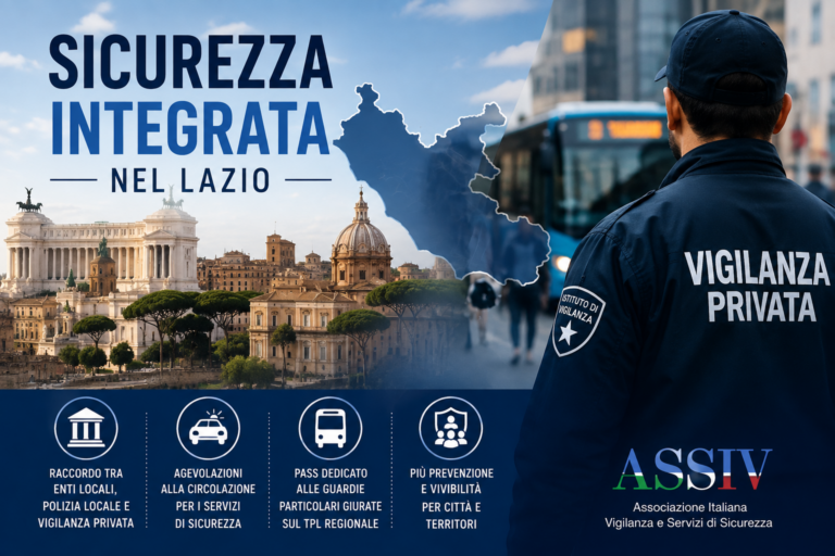 Sicurezza integrata nel Lazio: la vigilanza privata entra nel nuovo modello territoriale