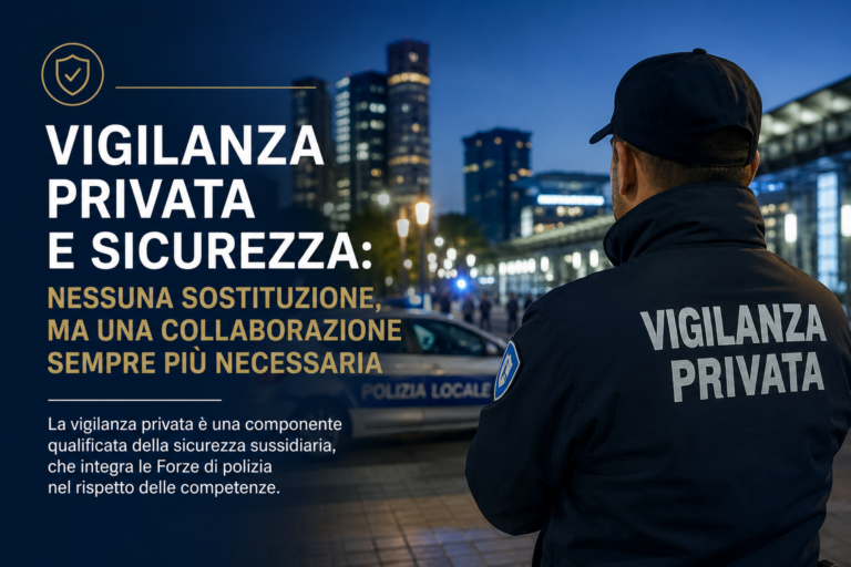 Vigilanza privata e sicurezza: nessuna sostituzione, ma una collaborazione sempre più necessaria
