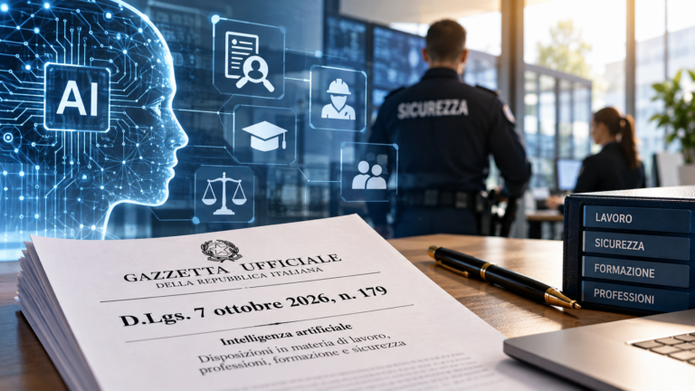 D.Lgs. 7 ottobre 2026 n. 179: IA, in Gazzetta nuove regole per lavoro, professionisti e formazione